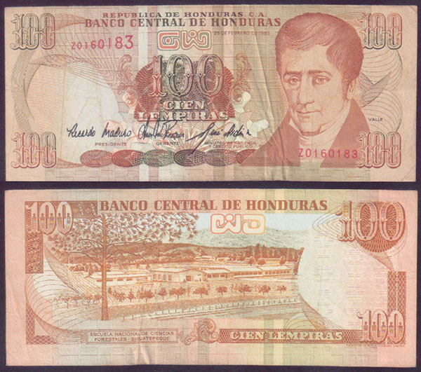 1993 Honduras 100 Lempiras (Replacement) L000226